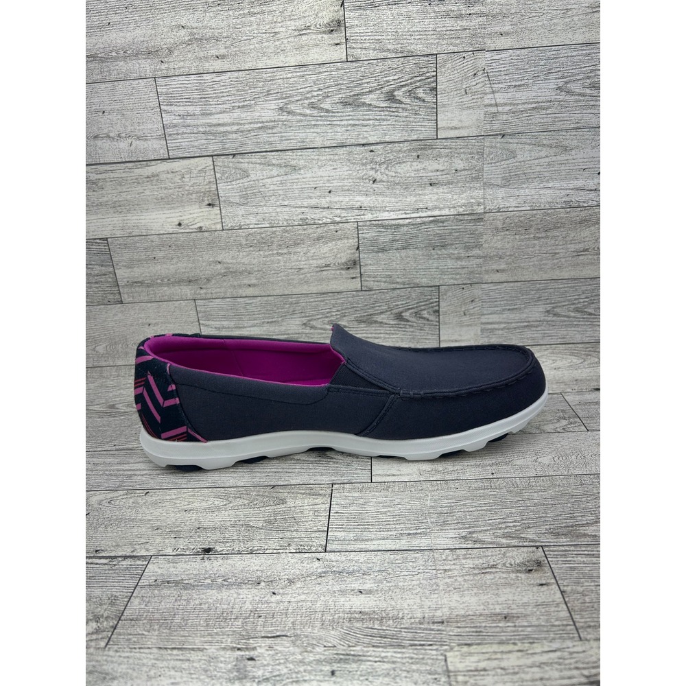 Skechers Go Walk Slip On Shoes Navy Pink Women Sz 9.5 Comfort Lightweight Casual - Picture 12 of 12